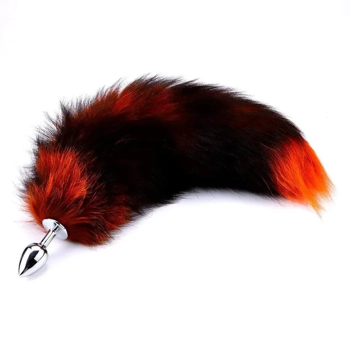 16 ” Black with Orange Fox Tail Metal Plug