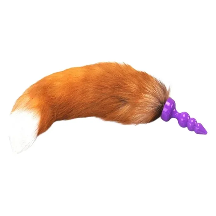 16 ” Orange Brown Fox Tail Silicone Plug