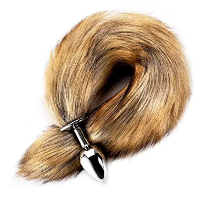 17 ” Brown Fox Tail 3 Stainless steel Plug sizes available
