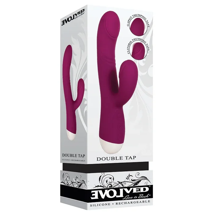 Acquire Double Tap Rechargeable Silicone Thumping Dual Stimulator Burgundy