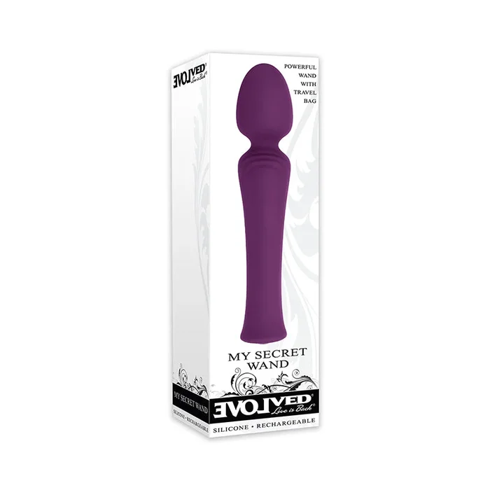 Acquire My Secret Wand Rechargeable Silicone Wand Vibrator Purple