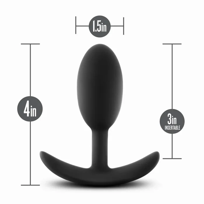 Anal Adventures – Platinum – Silicone Vibra Slim Plug -Medium – Black