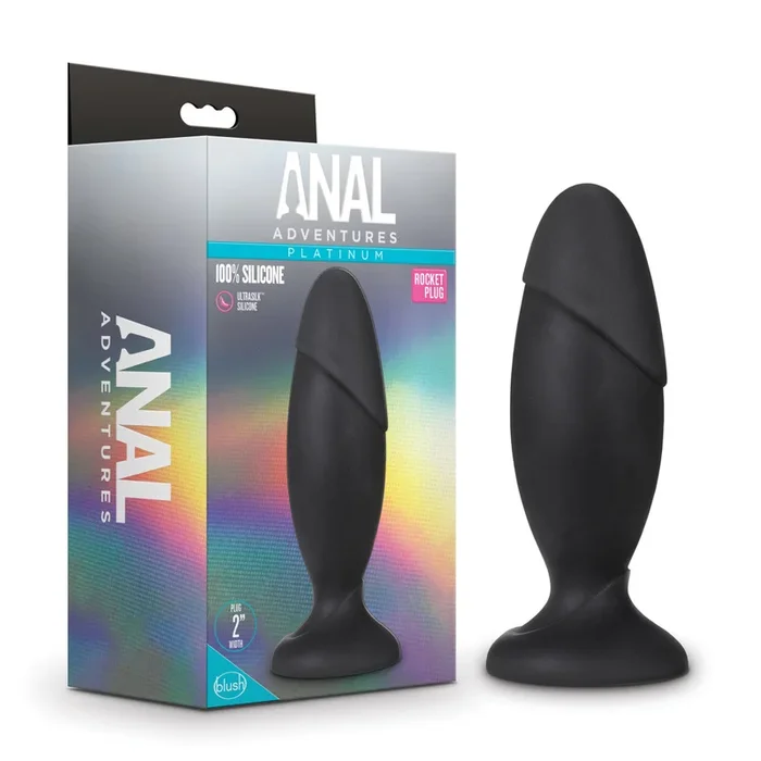 Anal Adventures Platinum By Blush® | Rocket Black 6.5-Inch Anal Plug