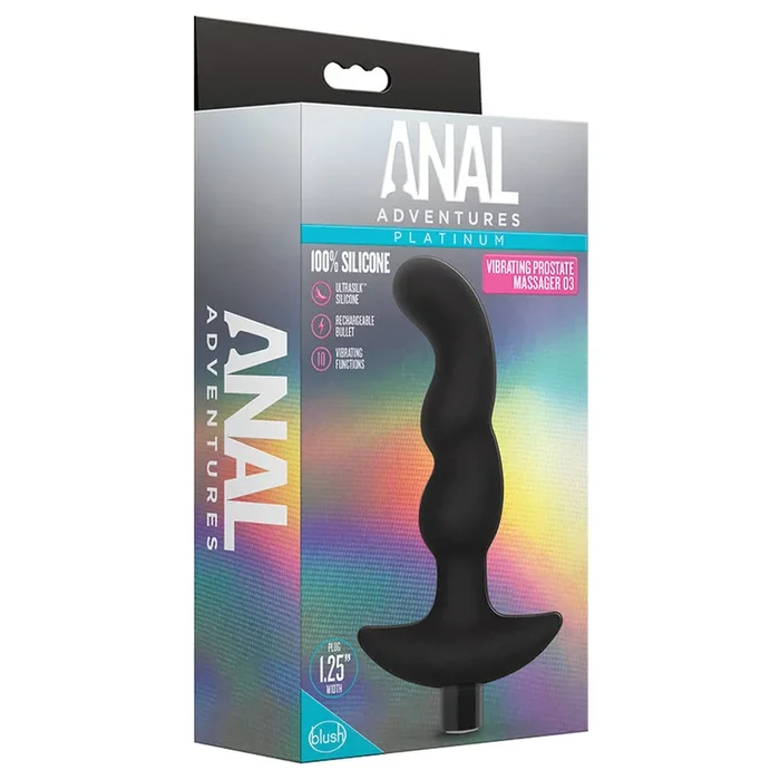 Anal Adventures Platinum Silicone Vibrating Prostate Massager 03 Black-Market