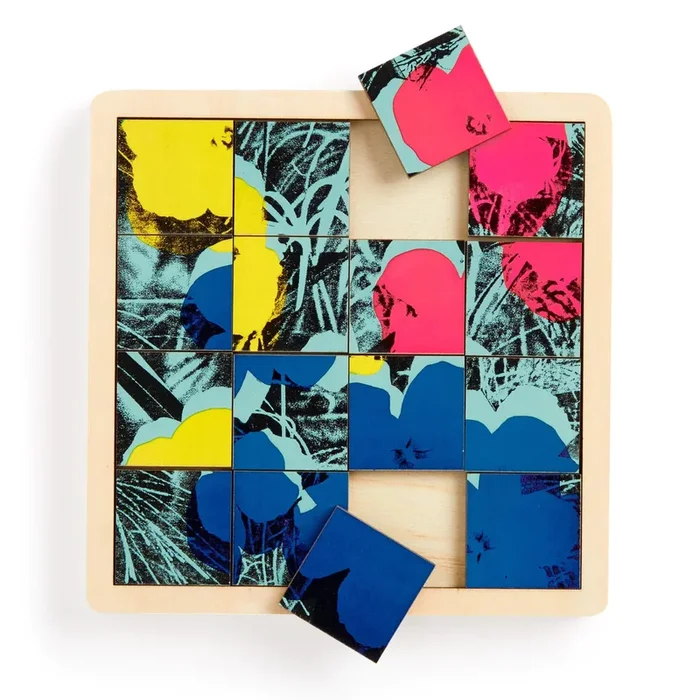 Andy Warhol Flowers 2-in-1 Sliding Wood Puzzle