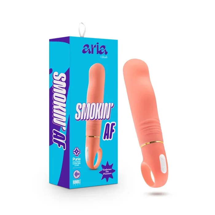 ARIA® By Blush® | Smokin’ AF: Enhanced G-Spot Stimulation Coral Silicone Vibrator with Powerful RumboTech™ Technology