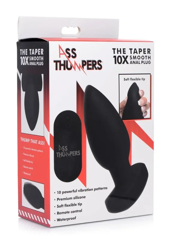 Ass Thumpers The Taper 10x Vibrating Smooth Silicone Anal Plug