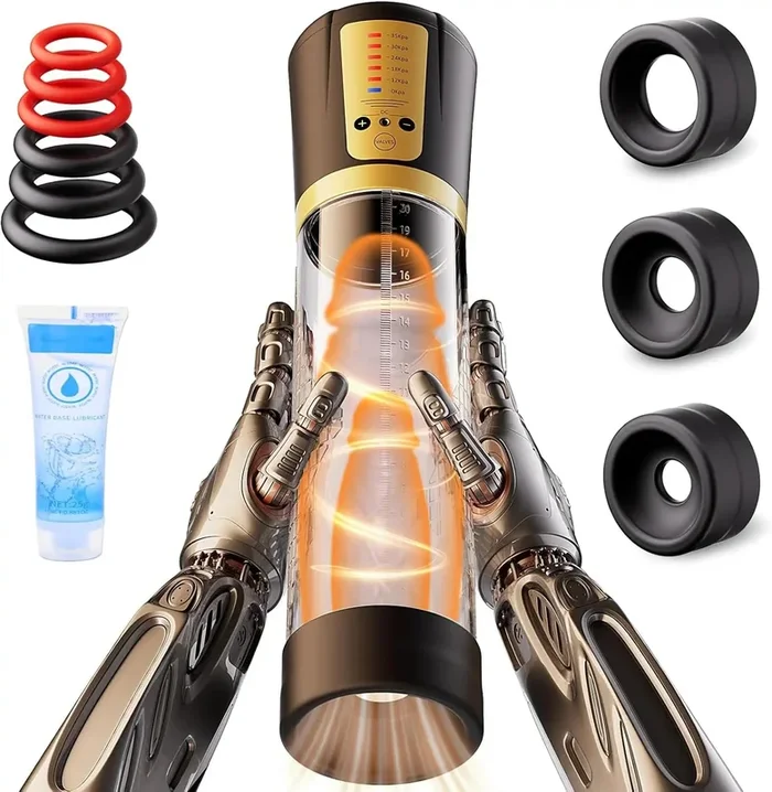 Automatic Health Penis Pump and Ring Set – Effective Vacuum Therapy, Girth & Stamina Enhancement