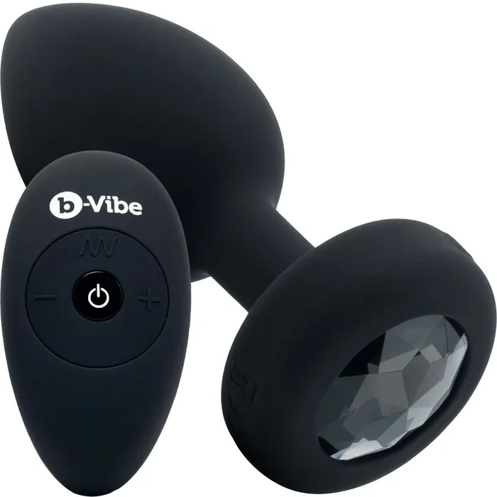 b-Vibe Vacillate Jewel Plug XXL Remote Control Silicone Anal Toy – Black