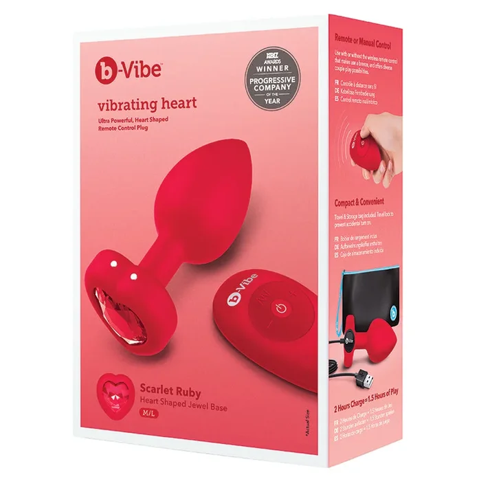 B-Vibe Vibrating Heart Shape Jewel Plu…
