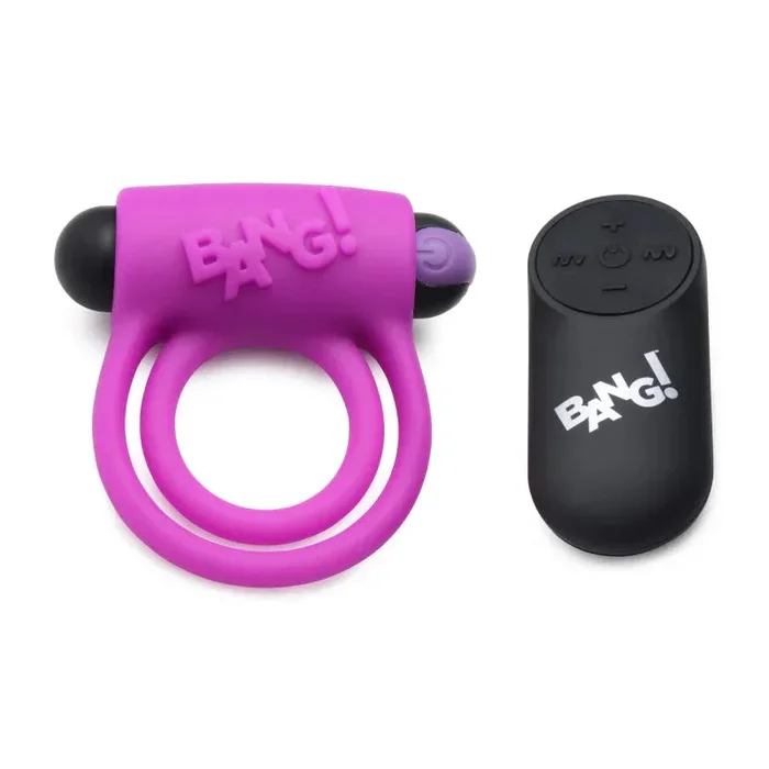 Bang – Silicone Cock Ring and Bullet With Remote Control – Purple