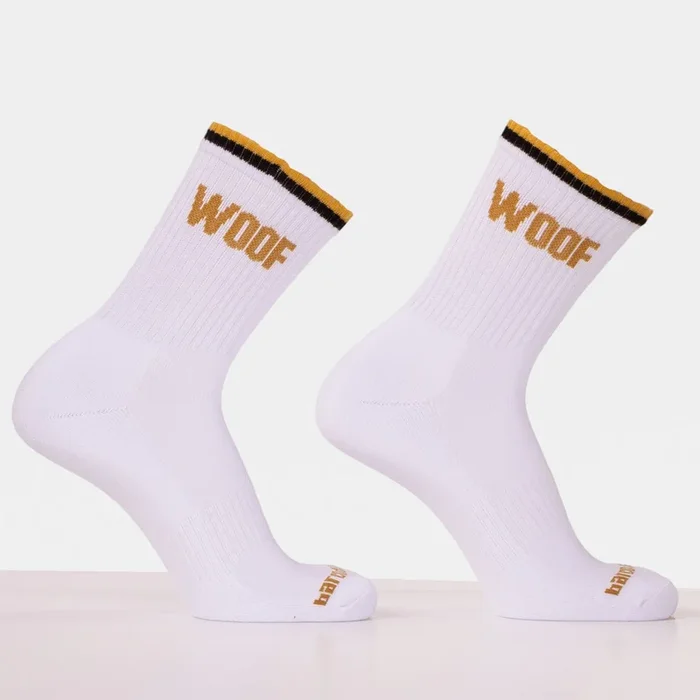 Barcode Berlin Fun Socks Woof White Gold Black