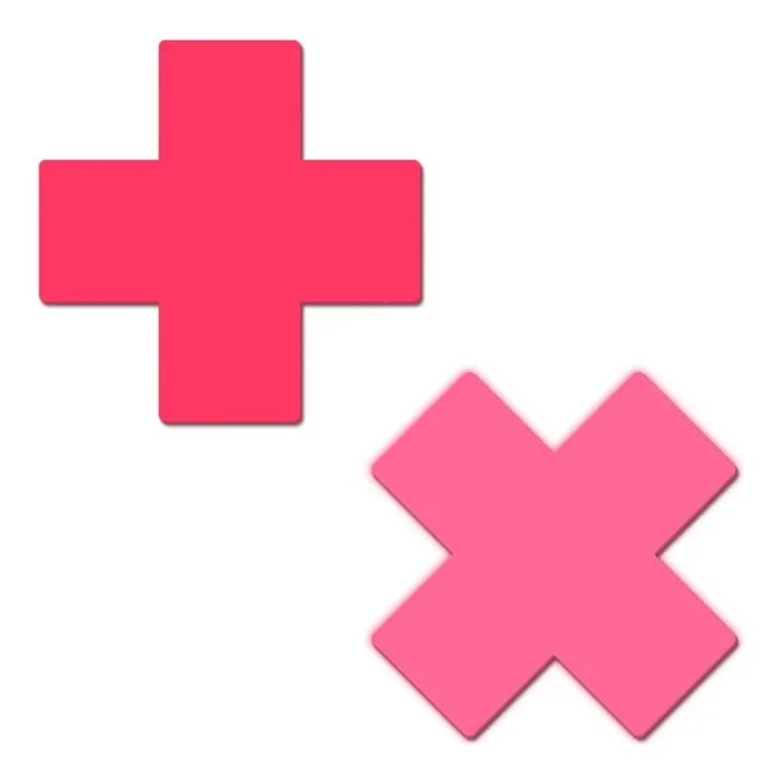 Beam-in-the-Dark Neon Cross Pasties – Neon Pink