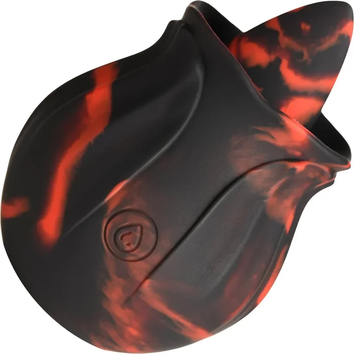 Bloomgasm Black Kiss Rimming Rose Rechargeable Flickering Tongue Vibrator – Black & Red
