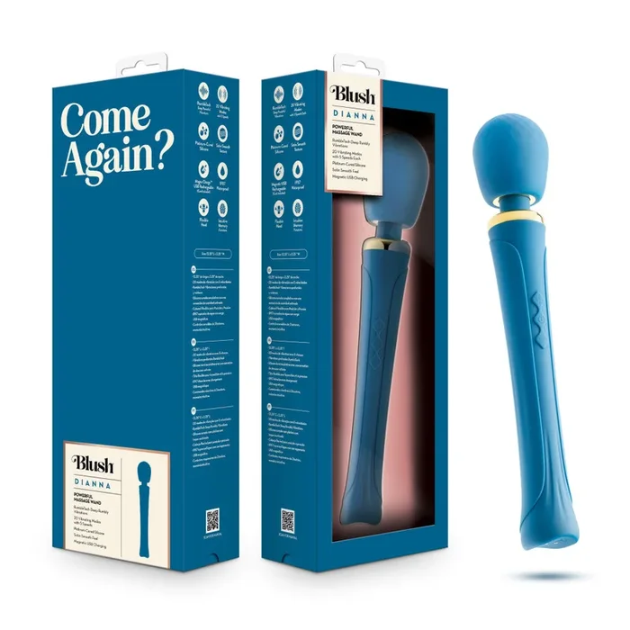 Blush | Dianna Personal Full Body Wand Massager With 20 RumboTech™ Vibration Modes – Flexible Silicone Head – Teal