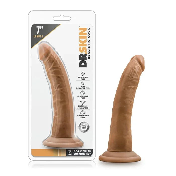 Blush Dr. Skin Realistic 7 Indiana. Dildo with Suction Cup Tan