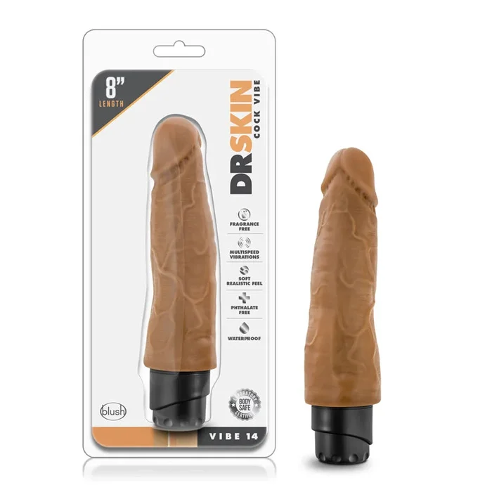 Blush Dr. Skin Vibe 14 Realistic 8 indium. Thrill Dildo Tan