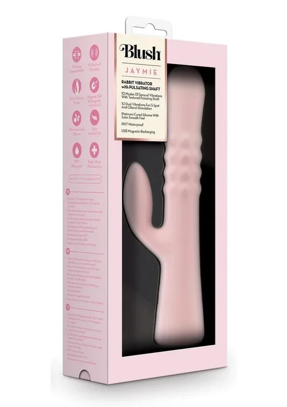 Blush Jaymie Rechargeable Silicone Rabbit Vibrator