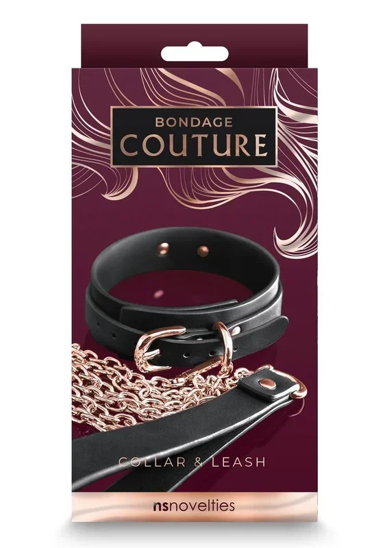 Bondage Couture Pu Leather Collar and Leash