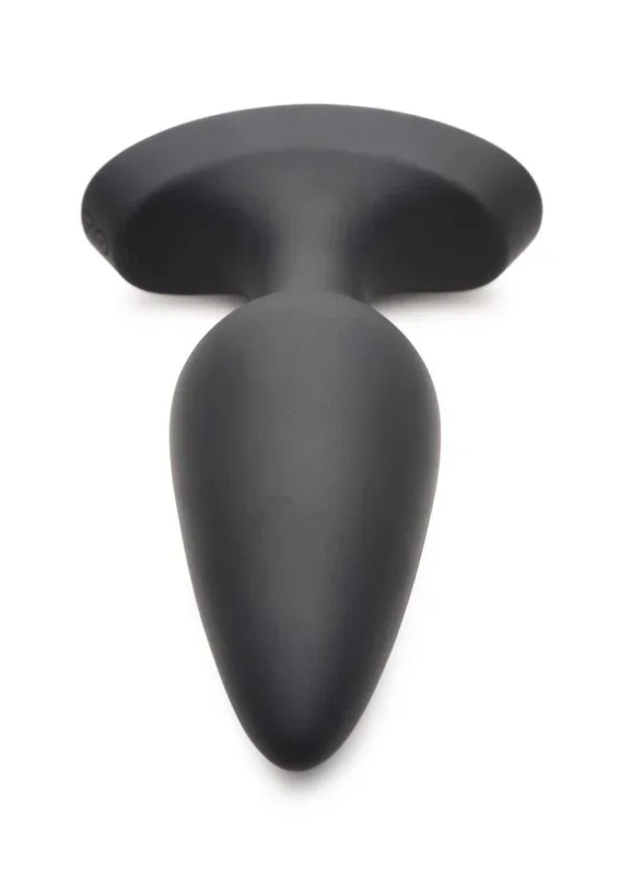 Booty Sparks Laser Heart Rechargeable Silicone Anal Plug with Remote Control – Large – Black with Red Lights