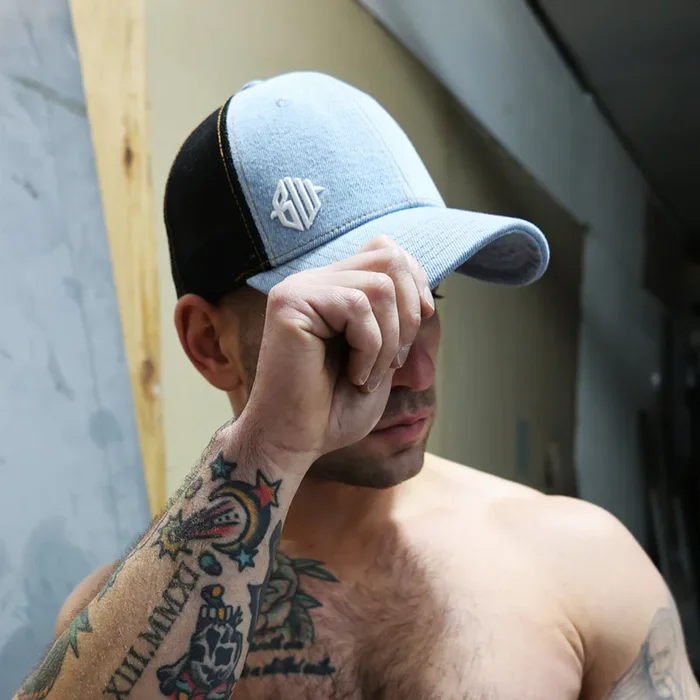 Breedwell Loaded Denim Trucker Baseball Cap Light Stonewall Wash