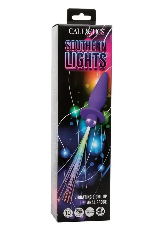 CalExotics Southern Lights Rechargeable Silicone Vibrating Light Up Anal Probe