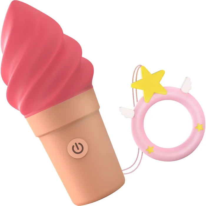 Cand’Ice Vibrating Rechargeable Silicone Ice Cream Cone By Love To Love – Raspberry