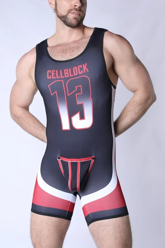 CELLBLOCK 13 Chain Reaction Singlet Jock – Red