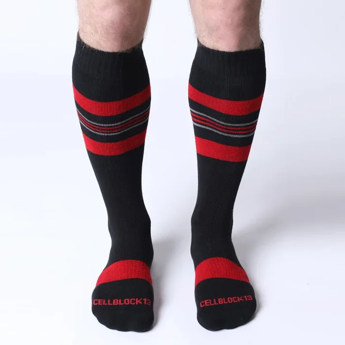 Cellblock 13 Tight End Shadow Socks Black Red