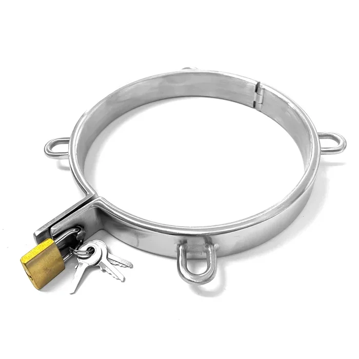 COLLAR STAINLESS SQUARED WITH PAD LOCK 4 TRIPLET HOOKS