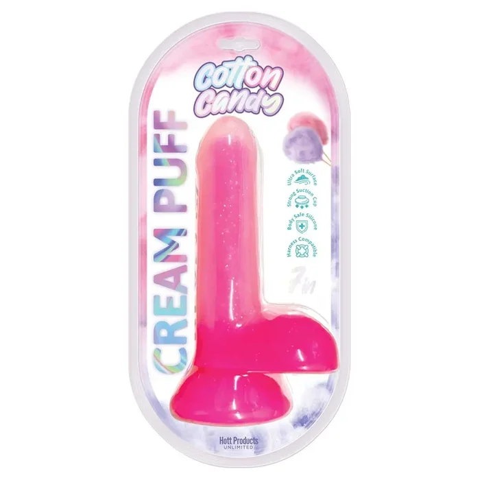 Cotton Candy Cream Puff 7 ” Dildo with Suction Cup