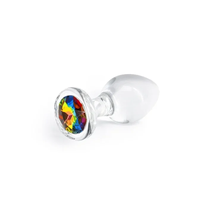 Crystal Desires Rainbow Gem Glass Plug – Medium