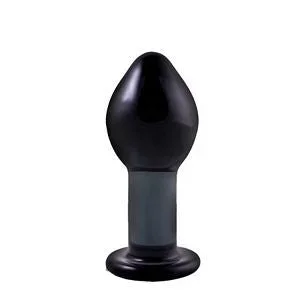 Crystal Premium Glass Plug – Large – Black
