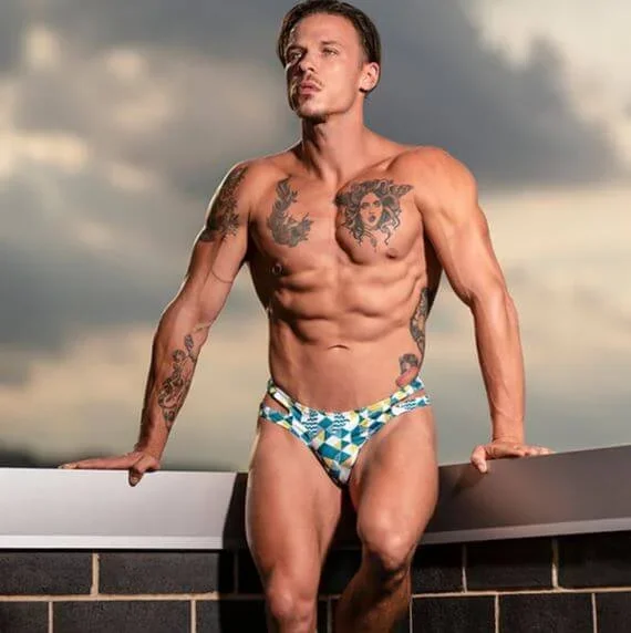 Cut It Out Cutout Thong Blue L/XL – Bold Laser-Cut Design with Supportive Pouch