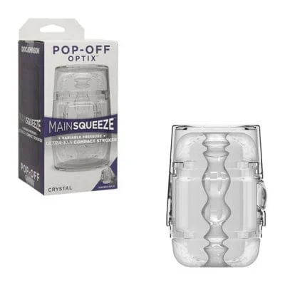 Doc Johnson Main Squeeze – Pop Off Optix Stroker – Crystal Clear
