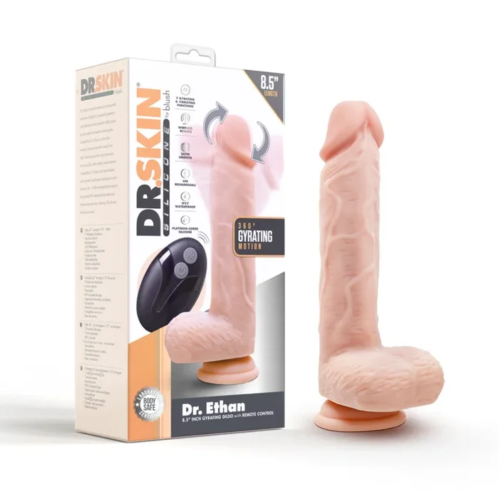 Dr. Skin Silicone By Blush® | Dr. Ethan 8.5 Inch Gyrating Dildo Beige