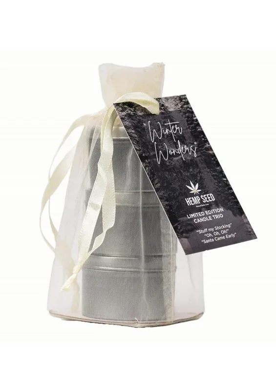 Earthly Body 2024 Hemp Seed 3 In 1 Holiday Xmas Candle Trio
