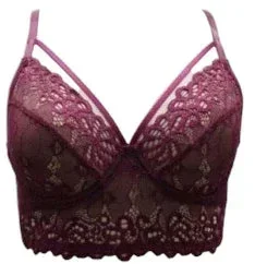 Escante Mix & Match Satin Bralette Top Burgundy