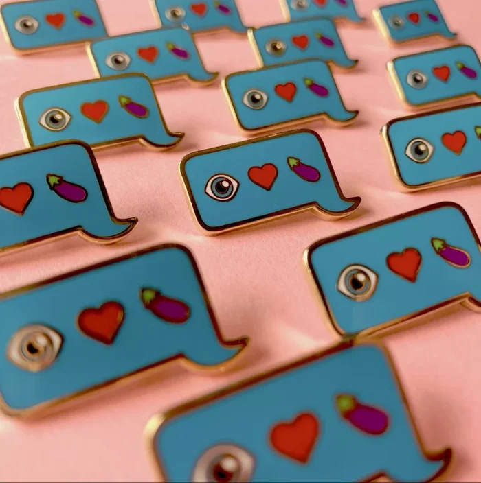 Eye Heart Eggplant Pin by Gaypin’