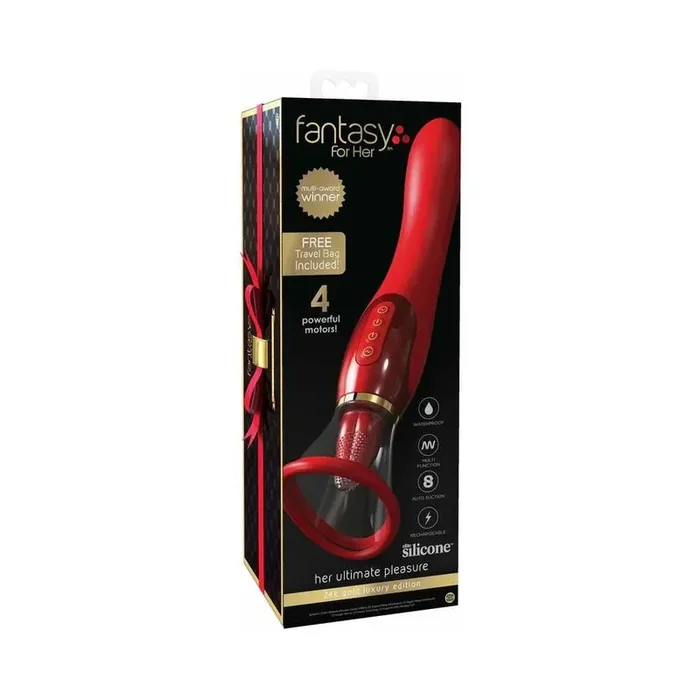 Fantasy For Her Her Ultimate Pleasure 24K Gold Luxury Edition Silicone Vibrating Multi-Speed USB Rechargeable Clit Stimulator Waterproof