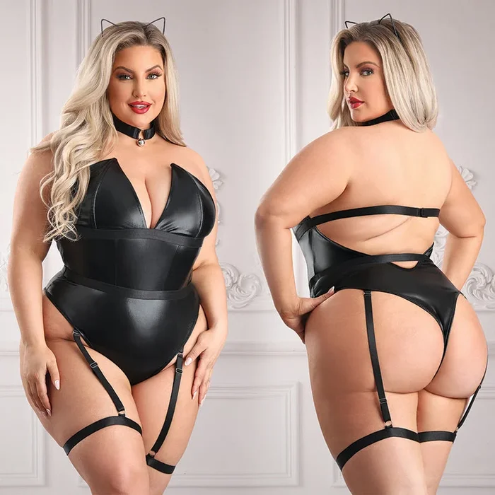 Fantasy Lingerie Untamed Cat Costume-Black 3X/4X-Box