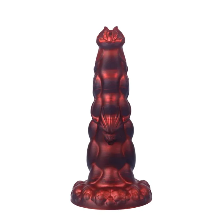 Fantasy Rippled Rider Platinum Silicone Dildo 12.7 Inch – Red