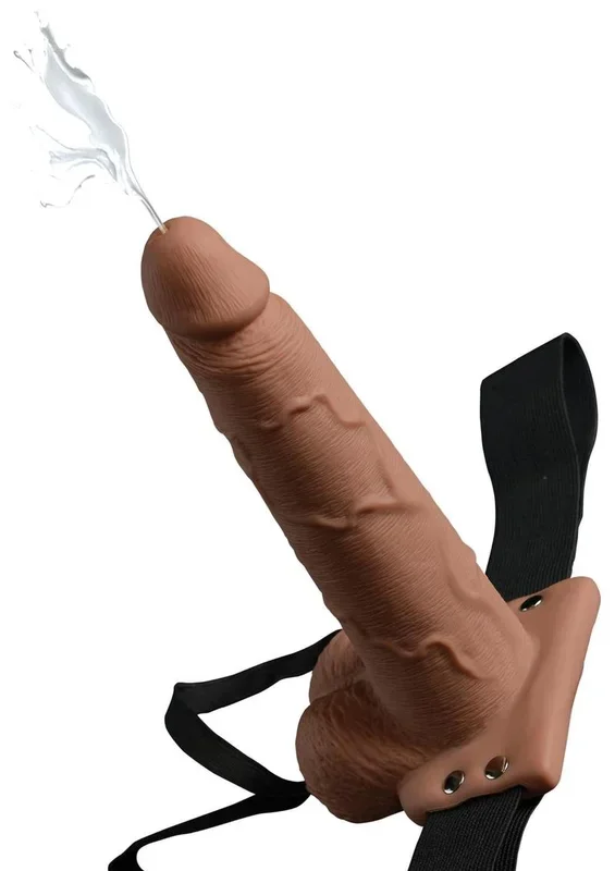Fetish Fantasy Series Hollow Squirting Strap-On Dildo with Balls and Harness