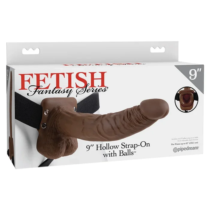 Fetish Fantasy Series Hollow Strap-On with Balls-Chocolate 9