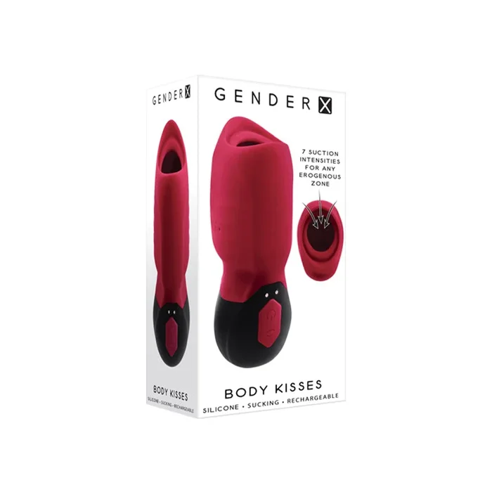 Gender X Body Candy Kiss Rechargeable Vibrating Silicone Suction Massager Red