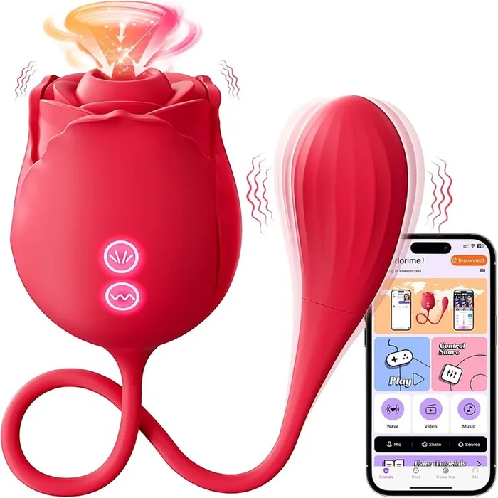 Gentle Rose Massager – Mermaid Rose Sucking Vibrator with Love Egg Vibe