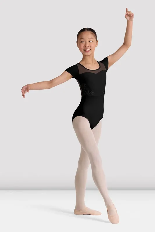 Girls Mei Floral Cap Sleeve Leotard