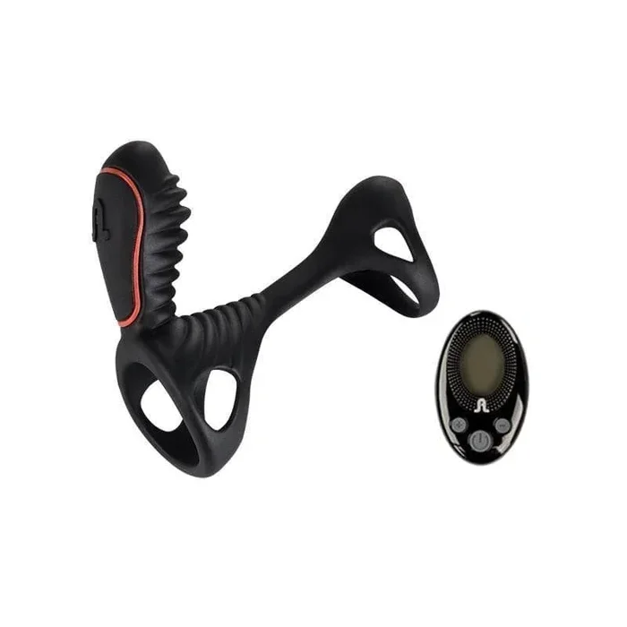 Gladiator Rechargeable Silicone Vibrating Penis Ring with Remote Control