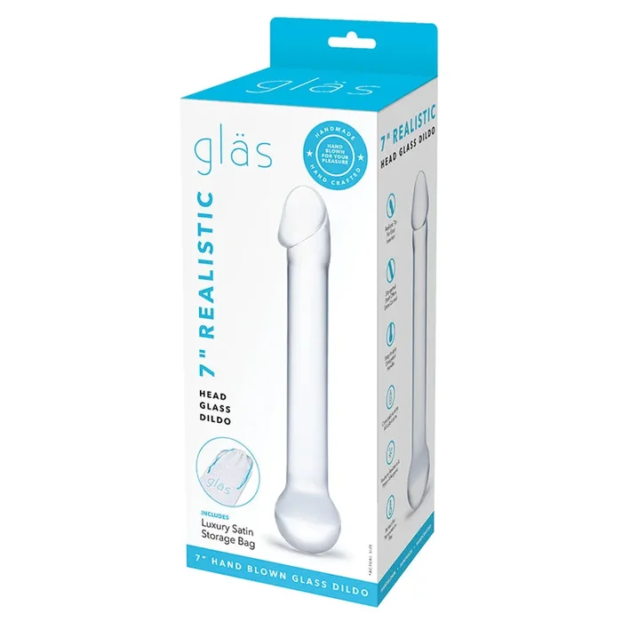 Glas 7″ Realistic Head Glass Dildo