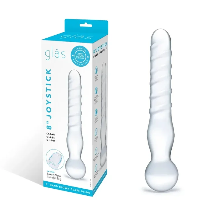 Gläs 8 ” Joystick Clear Glass Dildo